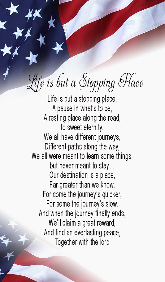 Custom Veteran American Flag Memorial Cards - Personalized Prayer Cards for Funerals