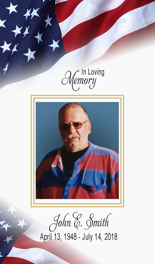 Veteran American Flag Memorial Card