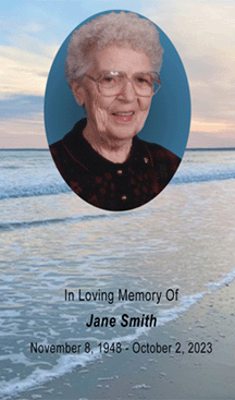 Ocean Sunset Memorial Card