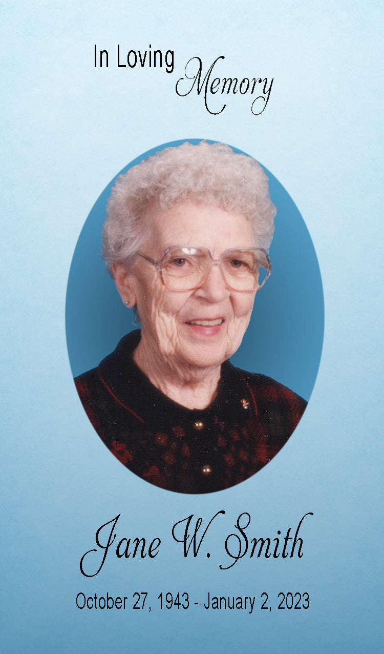 Custom Gradient Memorial Cards - Personalized Prayer Cards for Funerals