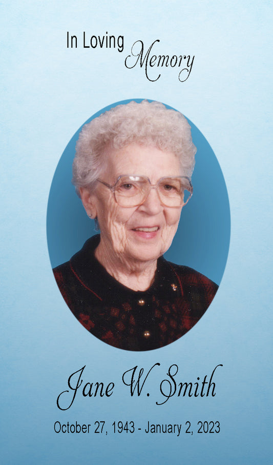 Custom Gradient Memorial Cards - Personalized Prayer Cards for Funerals